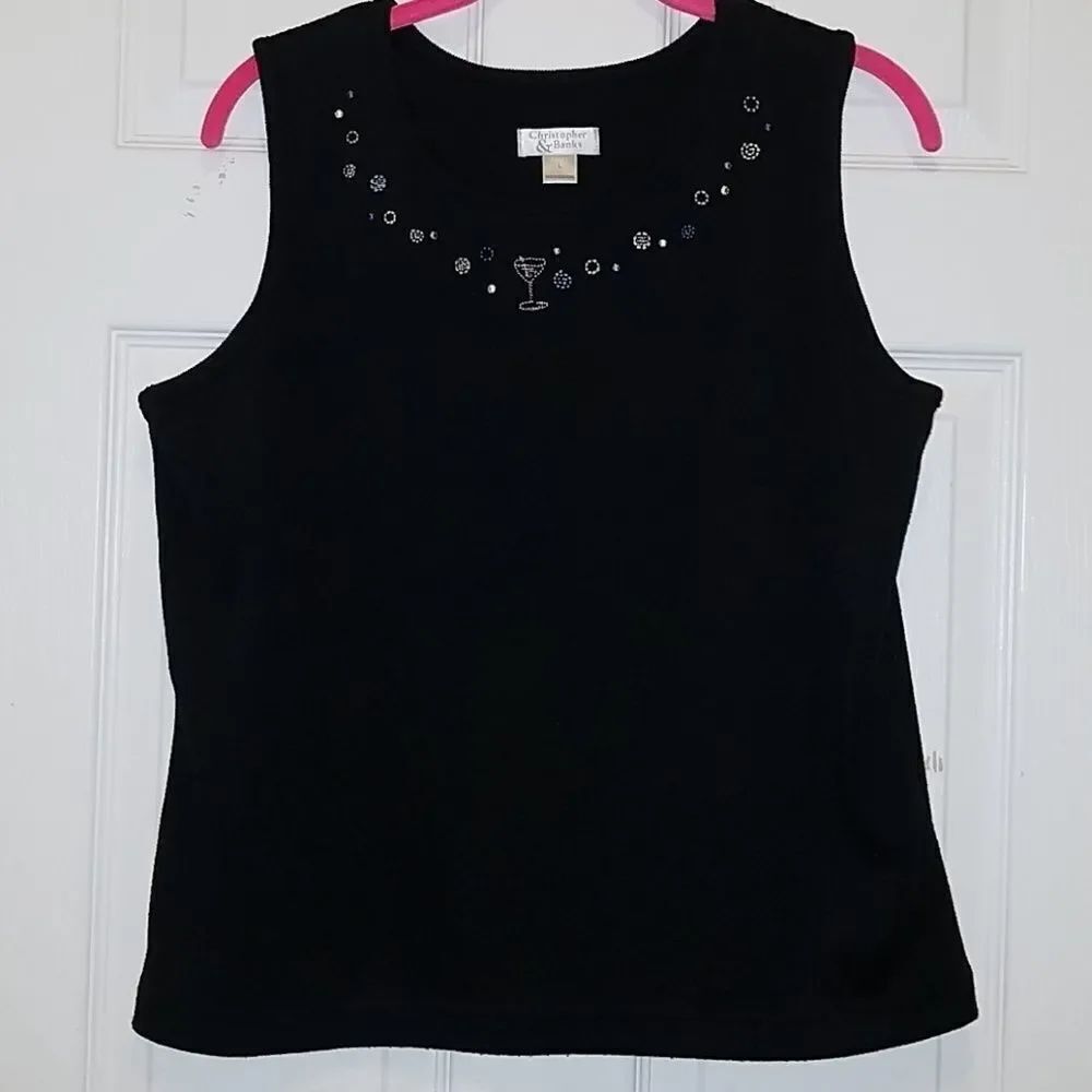 Christopher & Banks martini sleeveless sweater Sz L